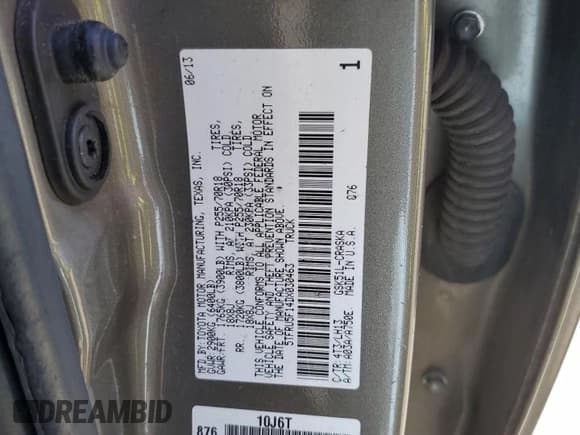 ✅ 2013 Toyota Tundra • VIN: 5TFRU5F14DX030463 • Lot: 91009735. Wystawiony na Copart z przebiegiem 321 985 mil. Bezpłatny archiwum sprzedaży aukcyjnych z USA i szczegółowy raport historii pojazdu na DreamBid. Zdjęcie 12.