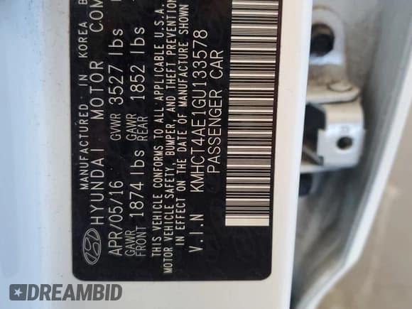 ✅ 2016 Hyundai Accent SE • VIN: KMHCT4AE1GU133578 • Lot: 69991774. Wystawiony na Copart z przebiegiem 96 601 mil. Bezpłatny archiwum sprzedaży aukcyjnych z USA i szczegółowy raport historii pojazdu na DreamBid. Zdjęcie 12.
