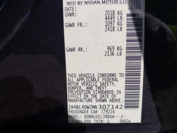 ✅ 2021 Nissan Altima SV • VIN: 1N4BL4DW2MN307142 • Lot: 43425404. Wystawiony na IAAI z przebiegiem 101 973 mil. Bezpłatny archiwum sprzedaży aukcyjnych z USA i szczegółowy raport historii pojazdu na DreamBid. Zdjęcie 9.