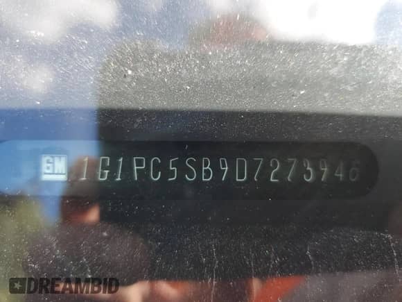 2013 Chevrolet Cruze 1LT with VIN 1G1PC5SB9D7273946, listed as a Copart auction lot 63820815 with 76,692 mi miles and Salvage title. Bid and sale history available at DreamBid. Image 12.