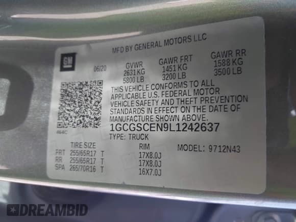 ✅ 2020 Chevrolet Colorado 2WD LT • VIN: 1GCGSCEN9L1242637 • Lot: 42203101. Wystawiony na IAAI z przebiegiem 53 050 mil. Bezpłatny archiwum sprzedaży aukcyjnych z USA i szczegółowy raport historii pojazdu na DreamBid. Zdjęcie 9.