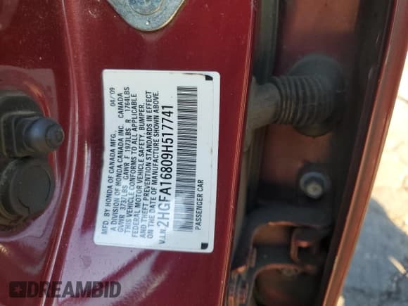 ✅ 2009 Honda Civic EX • VIN: 2HGFA16809H517741 • Lot: 92927105. Wystawiony na Copart z przebiegiem 238 720 mil. Bezpłatny archiwum sprzedaży aukcyjnych z USA i szczegółowy raport historii pojazdu na DreamBid. Zdjęcie 12.