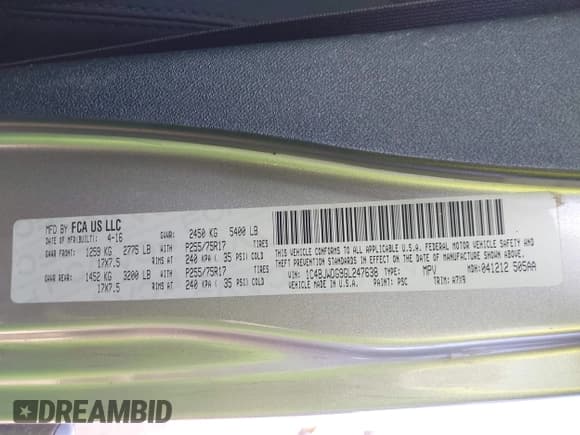 ✅ 2016 Jeep Wrangler Unlimited Sport • VIN: 1C4BJWDG9GL247638 • Lot: 43338629. Listed on IAAI with 109,628 mi. Free auction sales archive from the USA and detailed vehicle history report at DreamBid. Image 9.