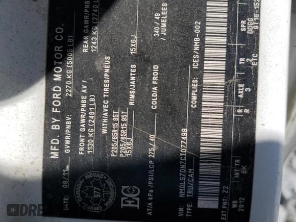 ✅ 2012 Ford Transit Connect XLT • VIN: NM0LS7DN7CT077499 • Lot: 67246035. Listed on Copart with 239,571 mi. Free auction sales archive from the USA and detailed vehicle history report at DreamBid. Image 14.