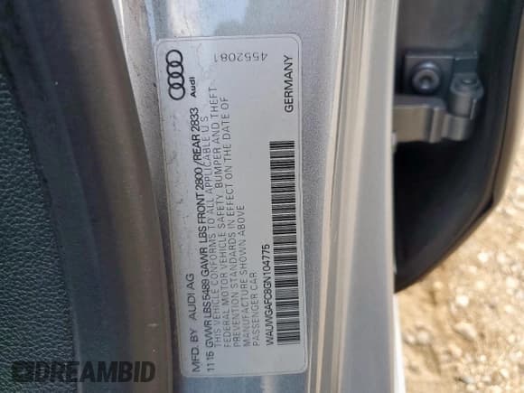 ✅ 2016 Audi A7 Premium Plus • VIN: WAUWGAFC8GN104775 • Lot: 68761485. Listed on Copart with 139,423 mi. Free auction sales archive from the USA and detailed vehicle history report at DreamBid. Image 13.