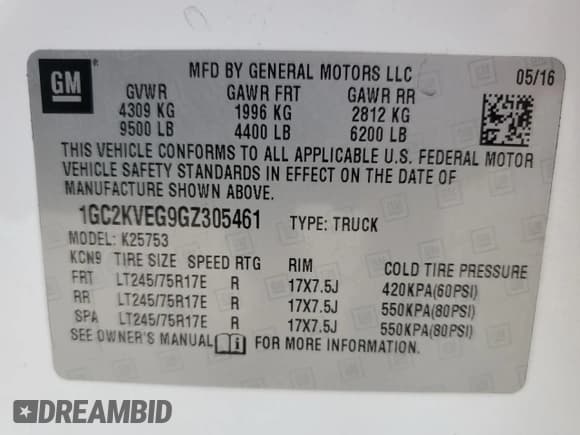 ✅ 2016 Chevrolet Silverado 2500HD LT • VIN: 1GC2KVEG9GZ305461 • Лот: 69593345. Опубликован ранее на Copart с пробегом 127 419 миль. Бесплатный доступ к архиву аукционных продаж из США и подробный отчёт об истории автомобиля на DreamBid. Изображение 13.