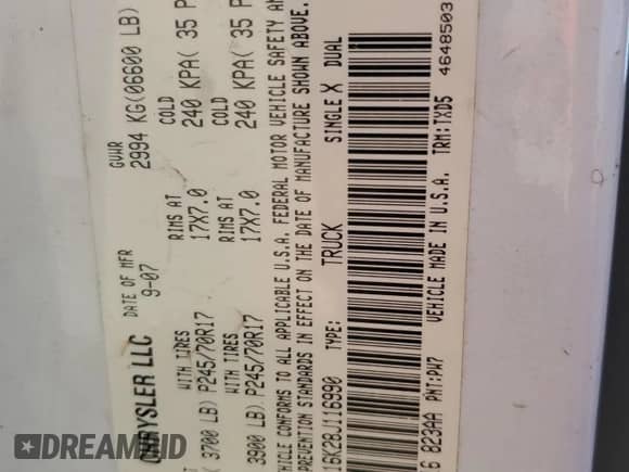 2008 Dodge 1500 ST с VIN 1D7HA16K28J116990, выставлен на аукционе Copart как лот 78387174 с пробегом 44 356 миль миль и Списание • Salvage title. История ставок и продаж доступна на DreamBid. Изображение 13.