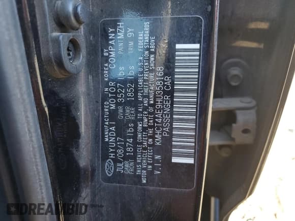 ✅ 2017 Hyundai Accent SE • VIN: KMHCT4AE9HU358168 • Лот: 80137194. Опубликован ранее на Copart с пробегом 86 511 миль. Бесплатный доступ к архиву аукционных продаж из США и подробный отчёт об истории автомобиля на DreamBid. Изображение 12.