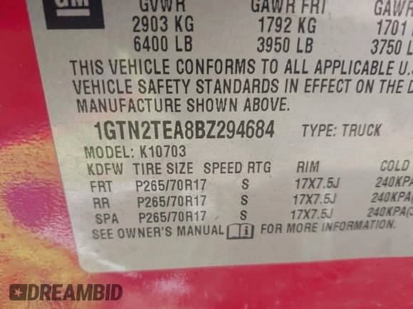 ✅ 2011 GMC Sierra 1500 Work Truck • VIN: 1GTN2TEA8BZ294684 • Лот: 41597005. Опубликован ранее на IAAI с пробегом 92 694 миль. Бесплатный доступ к архиву аукционных продаж из США и подробный отчёт об истории автомобиля на DreamBid. Изображение 9.