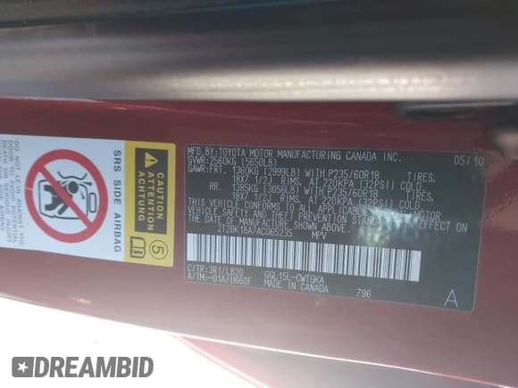 ✅ 2010 Lexus RX 350 • VIN: 2T2BK1BA7AC065235 • Lot: 43748697. Wystawiony na IAAI z przebiegiem 159 328 mil. Bezpłatny archiwum sprzedaży aukcyjnych z USA i szczegółowy raport historii pojazdu na DreamBid. Zdjęcie 9.