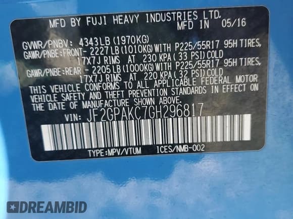 ✅ 2016 Subaru Crosstrek Limited • VIN: JF2GPAKC7GH296817 • Lot: 87461265. Listed on Copart with 114,237 mi. Free auction sales archive from the USA and detailed vehicle history report at DreamBid. Image 13.