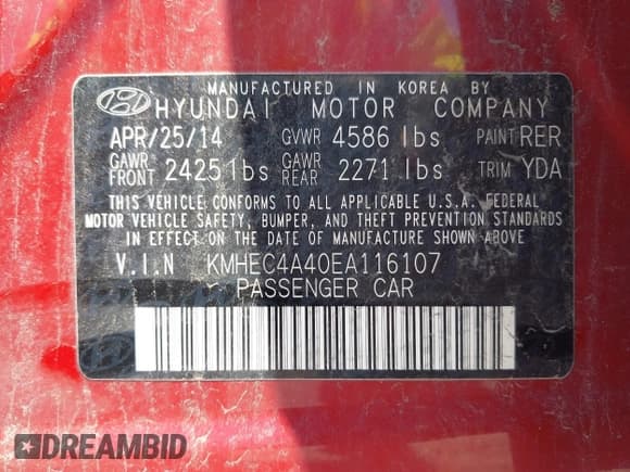 ✅ 2014 Hyundai Sonata Limited • VIN: KMHEC4A40EA116107 • Lot: 42690747. Wystawiony na IAAI z przebiegiem 168 133 mil. Bezpłatny archiwum sprzedaży aukcyjnych z USA i szczegółowy raport historii pojazdu na DreamBid. Zdjęcie 9.