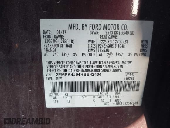 ✅ 2017 Ford Edge SEL • VIN: 2FMPK4J94HBB42404 • Лот: 43245316. Опубликован ранее на IAAI с пробегом 80 972 миль. Бесплатный доступ к архиву аукционных продаж из США и подробный отчёт об истории автомобиля на DreamBid. Изображение 9.