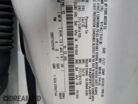 ✅ 2018 Ford Focus SE • VIN: 1FADP3FE7JL229119 • Lot: 87000115. Listed on Copart with 138,033 mi. Free auction sales archive from the USA and detailed vehicle history report at DreamBid. Image 12.