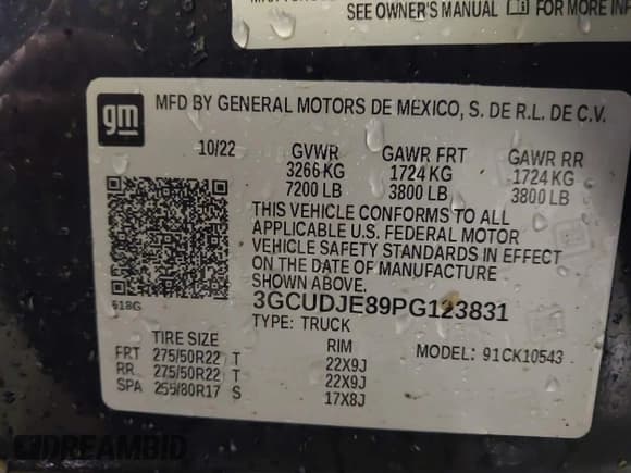 ✅ 2023 Chevrolet Silverado 1500 • VIN: 3GCUDJE89PG123831 • Лот: 41361355. Опубликован ранее на IAAI с пробегом 26 116 миль. Бесплатный доступ к архиву аукционных продаж из США и подробный отчёт об истории автомобиля на DreamBid. Изображение 9.