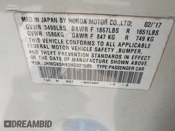✅ 2017 Honda Fit EX-L • VIN: JHMGK5H83HS021505 • Лот: 43404794. Опубликован ранее на IAAI с пробегом Не указан. Бесплатный доступ к архиву аукционных продаж из США и подробный отчёт об истории автомобиля на DreamBid. Изображение 9.