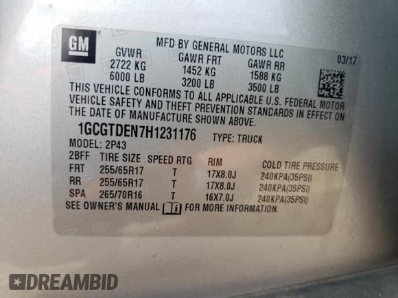 ✅ 2017 Chevrolet Colorado 4WD Z71 • VIN: 1GCGTDEN7H1231176 • Лот: 67732874. Опубликован ранее на Copart с пробегом 105 474 миль. Бесплатный доступ к архиву аукционных продаж из США и подробный отчёт об истории автомобиля на DreamBid. Изображение 12.