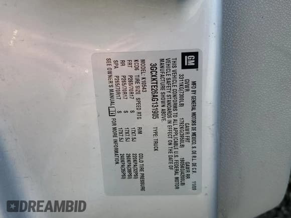 ✅ 2010 Chevrolet Silverado 1500 • VIN: 3GCXKTE26AG131905 • Lot: 46319925. Wystawiony na Copart z przebiegiem 194 686 mil. Bezpłatny archiwum sprzedaży aukcyjnych z USA i szczegółowy raport historii pojazdu na DreamBid. Zdjęcie 13.