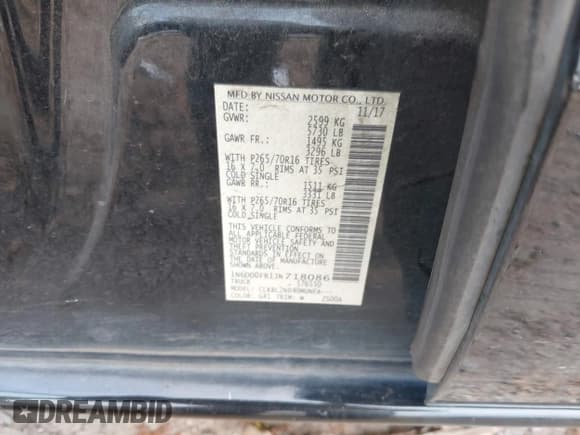 ✅ 2018 Nissan Frontier SV • VIN: 1N6DD0FR1JN718086 • Lot: 43400695. Listed on IAAI with 127,928 mi. Free auction sales archive from the USA and detailed vehicle history report at DreamBid. Image 9.