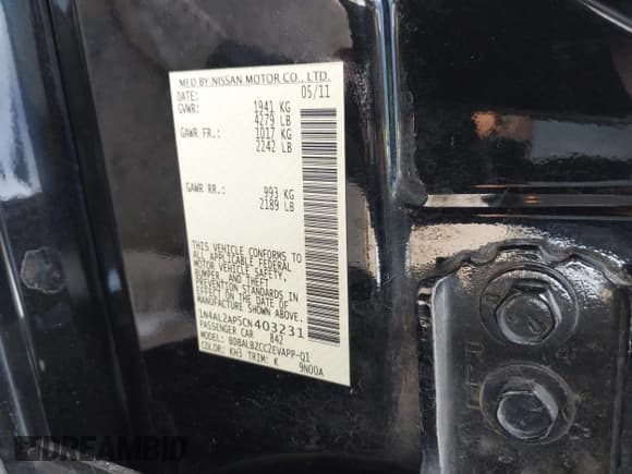 ✅ 2012 Nissan Altima S • VIN: 1N4AL2AP5CN403231 • Lot: 43704246. Wystawiony na IAAI z przebiegiem 151 601 mil. Bezpłatny archiwum sprzedaży aukcyjnych z USA i szczegółowy raport historii pojazdu na DreamBid. Zdjęcie 9.