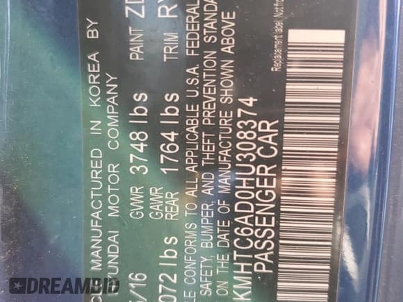 ✅ 2017 Hyundai Veloster • VIN: KMHTC6AD0HU308374 • Lot: 74718174. Wystawiony na Copart z przebiegiem 86 280 mil. Bezpłatny archiwum sprzedaży aukcyjnych z USA i szczegółowy raport historii pojazdu na DreamBid. Zdjęcie 12.