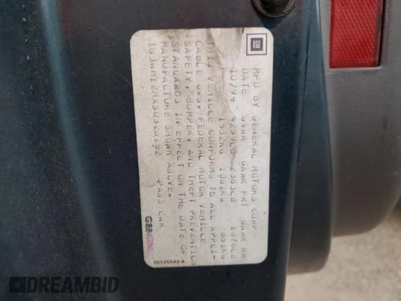 ✅ 1995 Oldsmobile Cutlass Supreme S • VIN: 1G3WH12MXSD326182 • Lot: 79915734. Listed on Copart with 74,584 mi. Free auction sales archive from the USA and detailed vehicle history report at DreamBid. Image 14.