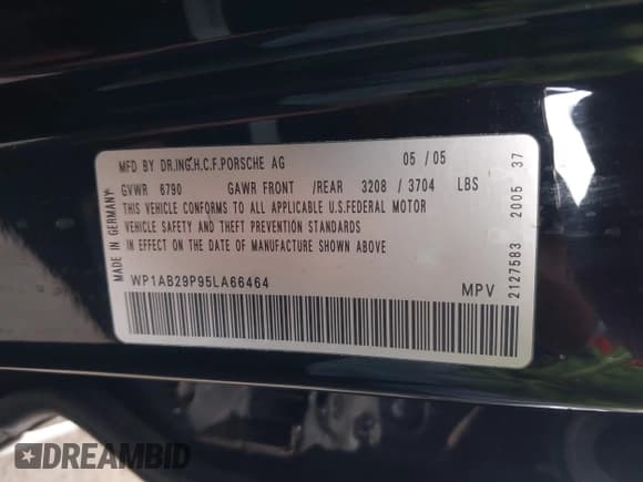 ✅ 2005 Porsche Cayenne S • VIN: WP1AB29P95LA66464 • Lot: 42414915. Wystawiony na IAAI z przebiegiem 130 919 mil. Bezpłatny archiwum sprzedaży aukcyjnych z USA i szczegółowy raport historii pojazdu na DreamBid. Zdjęcie 9.