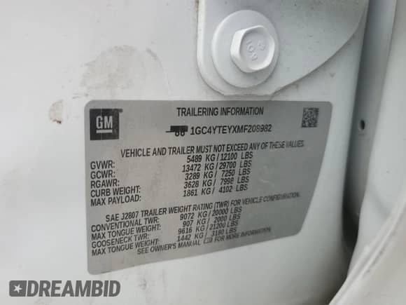 2021 Chevrolet Silverado 3500HD LT z VIN 1GC4YTEYXMF208982, wystawiony jako Copart lot #58151165 z przebiegiem 114 274 mil mil oraz Szkoda całkowita • Salvage title. Historia ofert i sprzedaży dostępna na DreamBid. Obrazek 13.