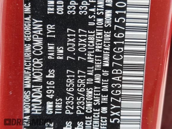 ✅ 2012 Hyundai Santa Fe GLS • VIN: 5XYZG3AB7CG167510 • Lot: 70720874. Listed on Copart with Not provided. Free auction sales archive from the USA and detailed vehicle history report at DreamBid. Image 14.