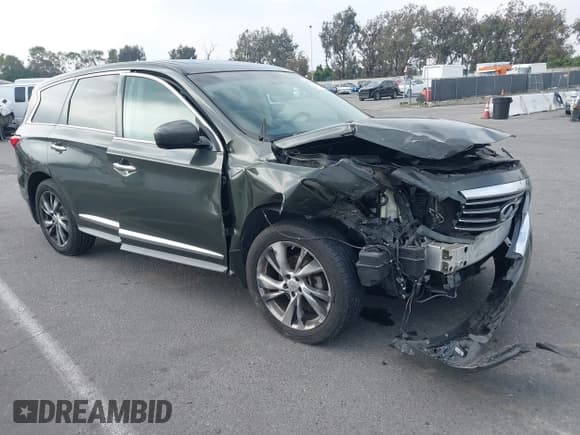 ✅ 2013 Infiniti JX35 • VIN: 5N1AL0MM7DC300319 • Lot: 43514114. Listed on IAAI with 142,162 mi. Free auction sales archive from the USA and detailed vehicle history report at DreamBid. Image 1.