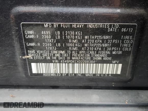 ✅ 2013 Subaru Outback Limited • VIN: 4S4BRDKC4D2208384 • Лот: 86775105. Опубликован ранее на Copart с пробегом 180 778 миль. Бесплатный доступ к архиву аукционных продаж из США и подробный отчёт об истории автомобиля на DreamBid. Изображение 12.