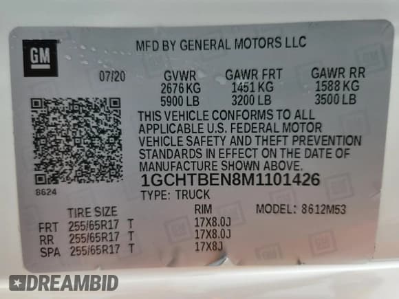 ✅ 2021 Chevrolet Colorado 4WD Work Truck • VIN: 1GCHTBEN8M1101426 • Lot: 67319875. Wystawiony na Copart z przebiegiem 28 759 mil. Bezpłatny archiwum sprzedaży aukcyjnych z USA i szczegółowy raport historii pojazdu na DreamBid. Zdjęcie 12.