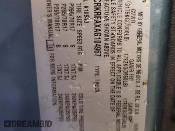 ✅ 2010 Chevrolet Silverado 1500 LS • VIN: 3GCRKREAXAG104967 • Lot: 75504864. Listed on Copart with 216,222 mi. Free auction sales archive from the USA and detailed vehicle history report at DreamBid. Image 12.