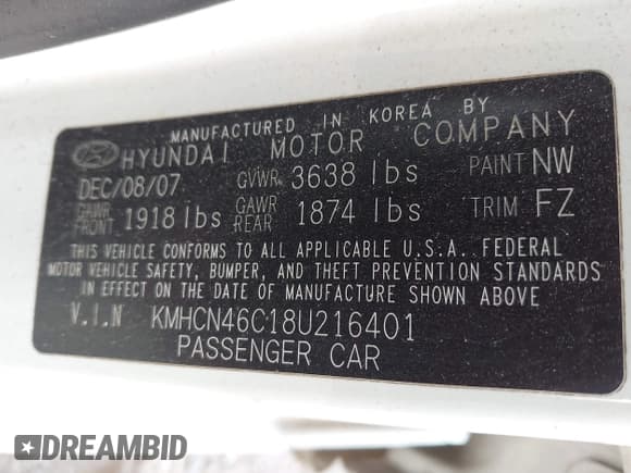 ✅ 2008 Hyundai Accent GLS • VIN: KMHCN46C18U216401 • Лот: 42593779. Опубликован ранее на IAAI с пробегом 179 932 миль. Бесплатный доступ к архиву аукционных продаж из США и подробный отчёт об истории автомобиля на DreamBid. Изображение 9.