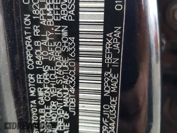 ✅ 2012 Toyota Yaris • VIN: JTDBT4K36CL016334 • Lot: 86139445. Wystawiony na Copart z przebiegiem 215 855 mil. Bezpłatny archiwum sprzedaży aukcyjnych z USA i szczegółowy raport historii pojazdu na DreamBid. Zdjęcie 12.