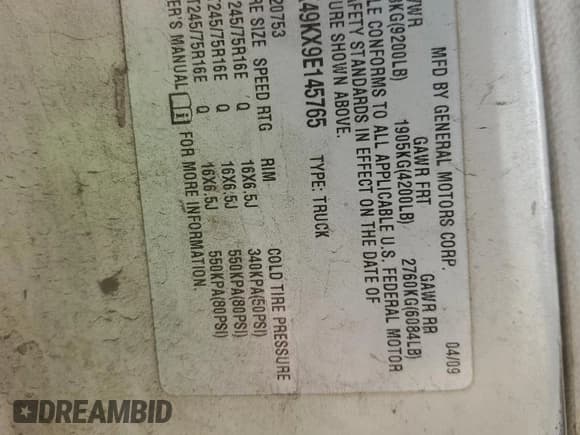 ✅ 2009 Chevrolet Silverado 2500HD Work Truck • VIN: 1GCHC49K29E144901 • Лот: 80587684. Опубликован ранее на Copart с пробегом 310 060 миль. Бесплатный доступ к архиву аукционных продаж из США и подробный отчёт об истории автомобиля на DreamBid. Изображение 12.