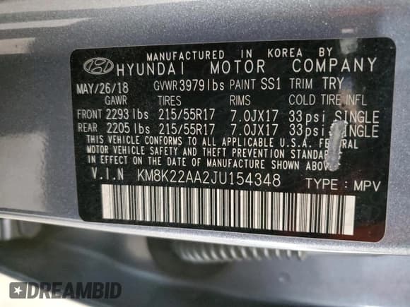 ✅ 2018 Hyundai Kona SEL • VIN: KM8K22AA2JU154348 • Лот: 37891614. Опубликован ранее на Copart с пробегом 32 183 миль. Бесплатный доступ к архиву аукционных продаж из США и подробный отчёт об истории автомобиля на DreamBid. Изображение 13.