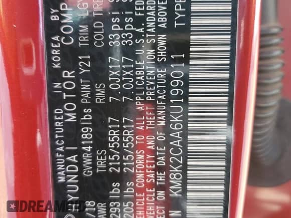 2019 Hyundai Kona SEL с VIN KM8K2CAA6KU199011, выставлен на аукционе Copart как лот 48830933 с пробегом 32 187 миль миль и . История ставок и продаж доступна на DreamBid. Изображение 13.