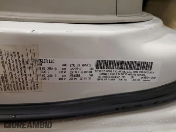 ✅ 2009 Dodge Grand Caravan SE • VIN: 2D8HN44E99R542025 • Lot: 61003595. Wystawiony na Copart z przebiegiem 222 476 mil. Bezpłatny archiwum sprzedaży aukcyjnych z USA i szczegółowy raport historii pojazdu na DreamBid. Zdjęcie 13.