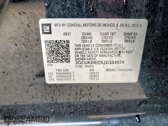 ✅ 2018 Chevrolet Silverado 1500 LT • VIN: 3GCUKREC5JG164974 • Лот: 53573905. Опубликован ранее на Copart с пробегом 171 275 миль. Бесплатный доступ к архиву аукционных продаж из США и подробный отчёт об истории автомобиля на DreamBid. Изображение 12.