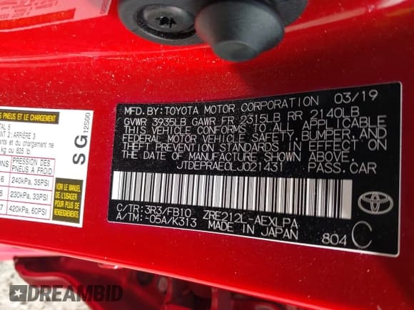 ✅ 2020 Toyota Corolla LE • VIN: JTDEPRAE0LJ021431 • Лот: 41665603. Опубликован ранее на IAAI с пробегом 32 351 миль. Бесплатный доступ к архиву аукционных продаж из США и подробный отчёт об истории автомобиля на DreamBid. Изображение 9.