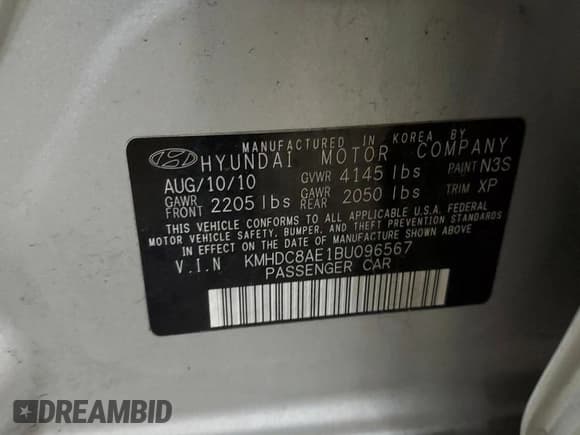 ✅ 2011 Hyundai Elantra SE • VIN: KMHDC8AE1BU096567 • Lot: 86274065. Listed on Copart with 63,156 mi. Free auction sales archive from the USA and detailed vehicle history report at DreamBid. Image 12.