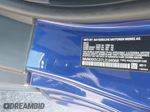 ✅ 2020 MINI Hardtop Cooper S • VIN: WMWXR5C07L2L84068 • Лот: 42512918. Опубликован ранее на IAAI с пробегом 58 479 миль. Бесплатный доступ к архиву аукционных продаж из США и подробный отчёт об истории автомобиля на DreamBid. Изображение 9.