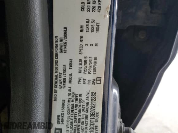 ✅ 2007 Chevrolet Colorado 2LT • VIN: 1GCDT13E078212382 • Лот: 61915934. Опубликован ранее на Copart с пробегом 122 969 миль. Бесплатный доступ к архиву аукционных продаж из США и подробный отчёт об истории автомобиля на DreamBid. Изображение 14.