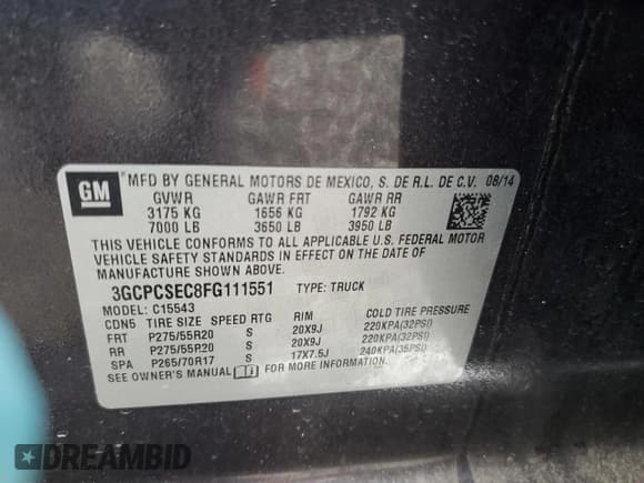 ✅ 2015 Chevrolet Silverado 1500 LTZ • VIN: 3GCPCSEC8FG111551 • Лот: 72598034. Опубликован ранее на Copart с пробегом Не указан. Бесплатный доступ к архиву аукционных продаж из США и подробный отчёт об истории автомобиля на DreamBid. Изображение 13.