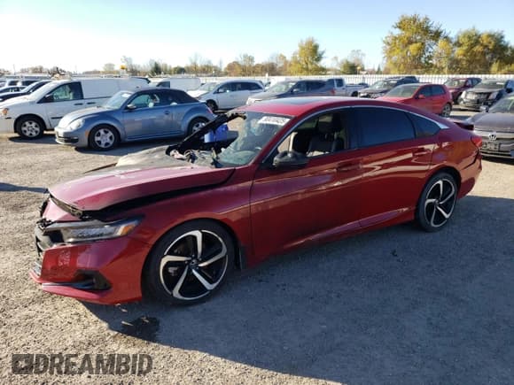 ✅ 2022 Honda Accord Sport • VIN: 1HGCV1F31NA800525 • Lot: 90410425. Wystawiony na Copart z przebiegiem Nie podano. Bezpłatny archiwum sprzedaży aukcyjnych z USA i szczegółowy raport historii pojazdu na DreamBid. Zdjęcie 1.