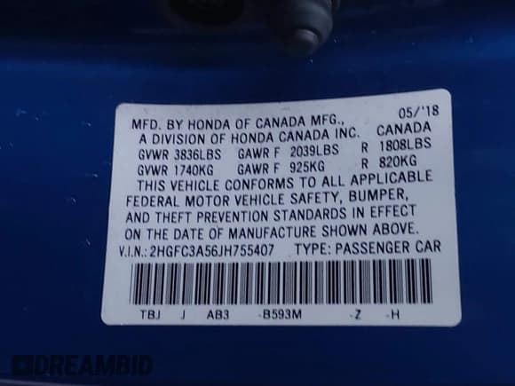 ✅ 2018 Honda Civic Si • VIN: 2HGFC3A56JH755407 • Лот: 43900150. Опубликован ранее на IAAI с пробегом 117 787 миль. Бесплатный доступ к архиву аукционных продаж из США и подробный отчёт об истории автомобиля на DreamBid. Изображение 9.