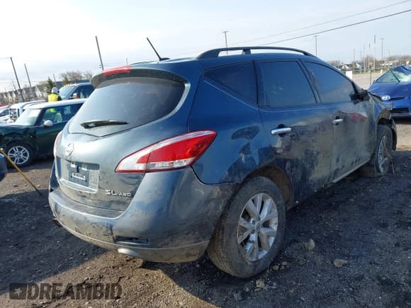 ✅ 2012 Nissan Murano LE • VIN: JN8AZ1MW5CW219248 • Lot: 42086734. Listed on IAAI with 120,827 mi. Free auction sales archive from the USA and detailed vehicle history report at DreamBid. Image 4.