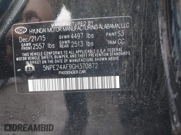 ✅ 2016 Hyundai Sonata SE • VIN: 5NPE24AF9GH370872 • Лот: 43246056. Опубликован ранее на IAAI с пробегом 128 264 миль. Бесплатный доступ к архиву аукционных продаж из США и подробный отчёт об истории автомобиля на DreamBid. Изображение 9.