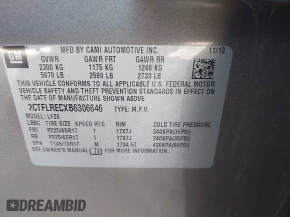 ✅ 2011 GMC Terrain SLE-1 • VIN: 2CTFLRECXB6306646 • Lot: 41166193. Wystawiony na IAAI z przebiegiem 228 213 mil. Bezpłatny archiwum sprzedaży aukcyjnych z USA i szczegółowy raport historii pojazdu na DreamBid. Zdjęcie 9.